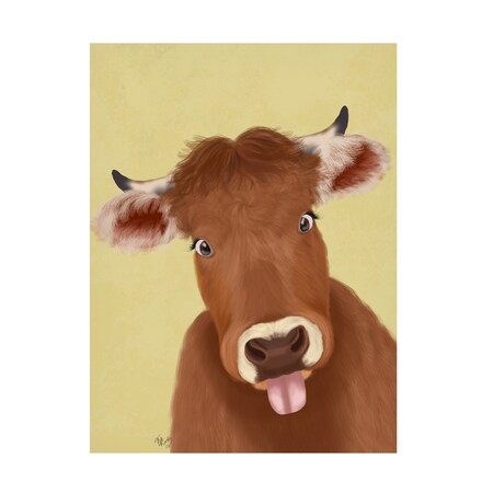 Trademark Fine Art Fab Funky 'Funny Farm Cow 2' Canvas Art, 14x19 WAG18767-C1419GG